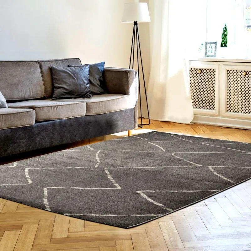 Tapete para Sala ou Quarto Sanford Geométrico 05 1,40X2,00- Cinza 79080006027744 Edantex