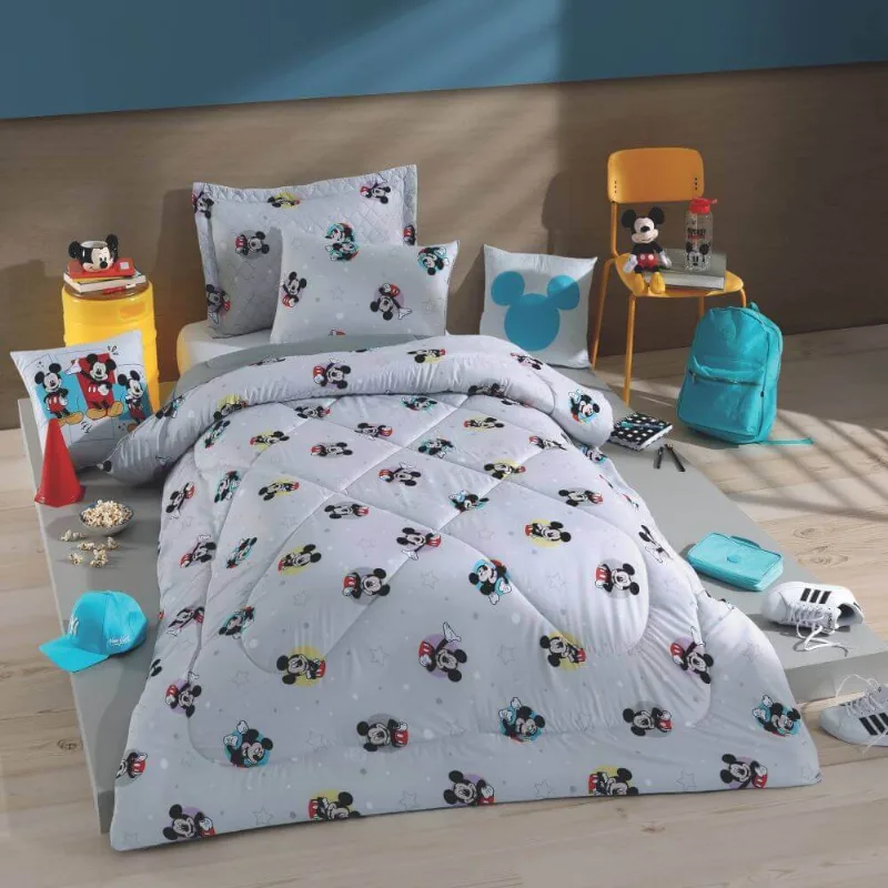 Edredom Solteiro Disney Rotativo 1,60m x 2,40m - Hedrons - Mickey Dots Rotativo - Hedrons