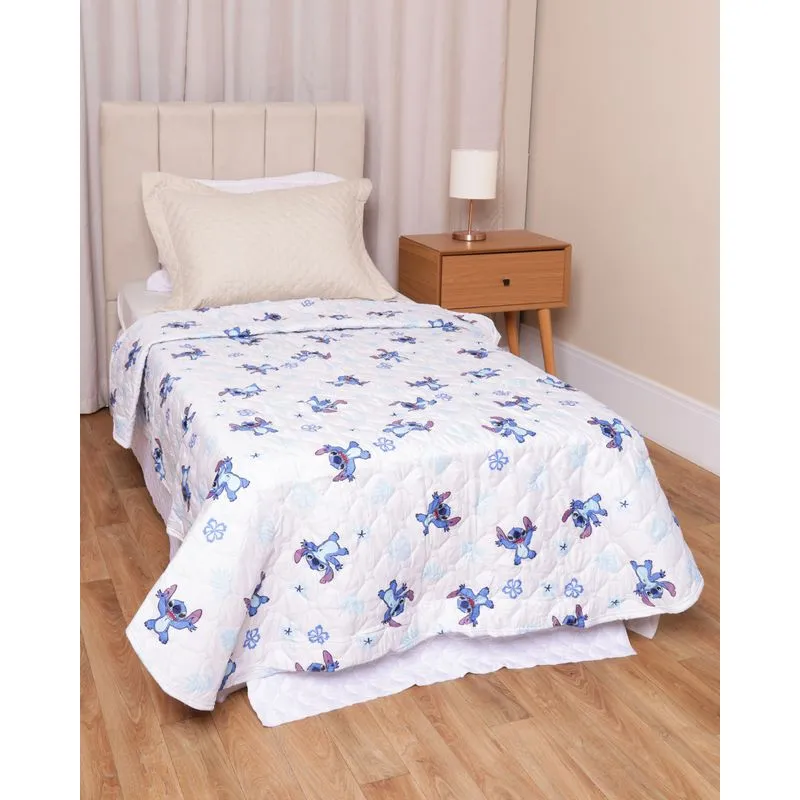 Colcha Infantil Hedrons Disney Estampado Stitch Branca UN
