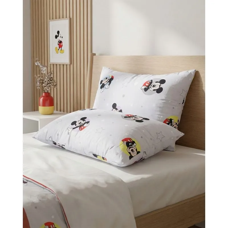 Travesseiro Infantil Hedrons Disney Estampa Mickey Cinza UN