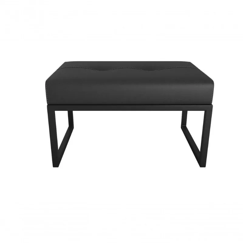 Puff Decorativo Alexia Sintético Preto F-281