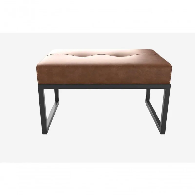 Puff Decorativo Alexia Sintético Rustico Whisky L-482
