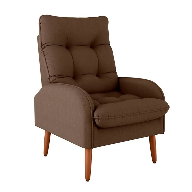 Poltrona Nantes Suede Marrom
