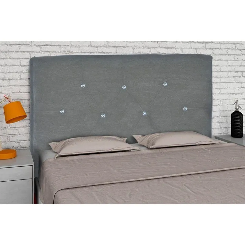 Cabeceira Cama Box Casal 160cm Cronos - Cinza sued amassado