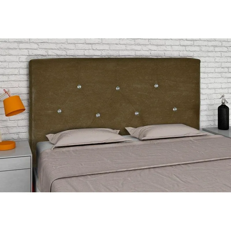 Cabeceira Cama Box Casal 160cm Cronos - Marrom sued amassado
