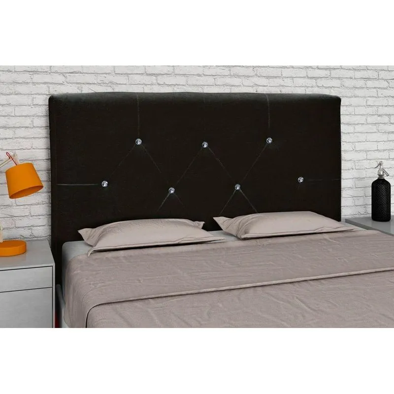 Cabeceira Cama Box Casal 160cm Cronos - Preto sued amassado