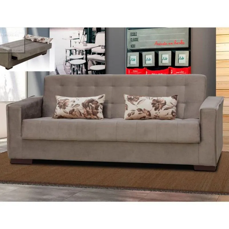 Sofá Cama Matrix Dinora Cinza