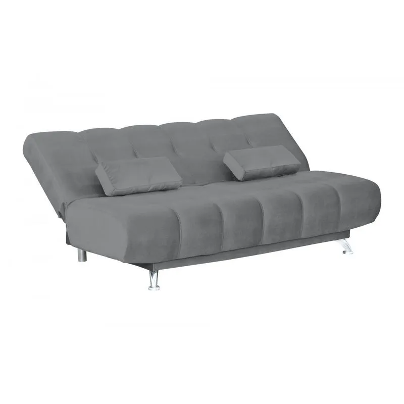 Sofá Cama Reclinável 3 Lugares Eloá Matrix Cinza