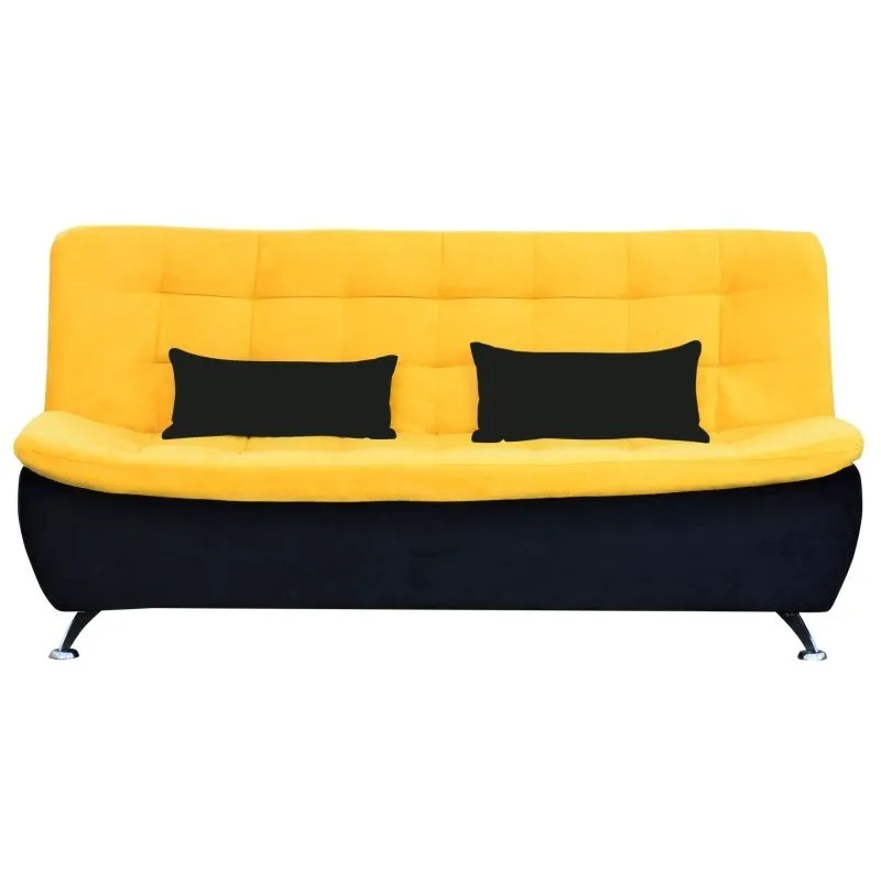 Sofá Cama 3 Lugares Sara 184cm Amarelo/Preto - Matrix