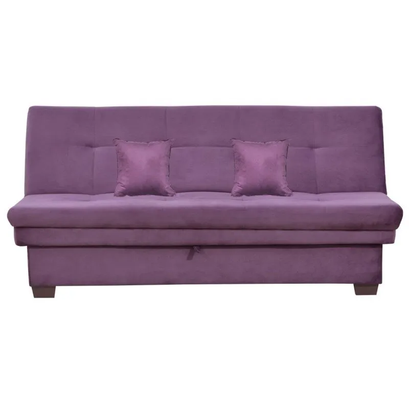 Sofá Cama 3 Lugares Filó 187cm com Baú Vinho - Matrix