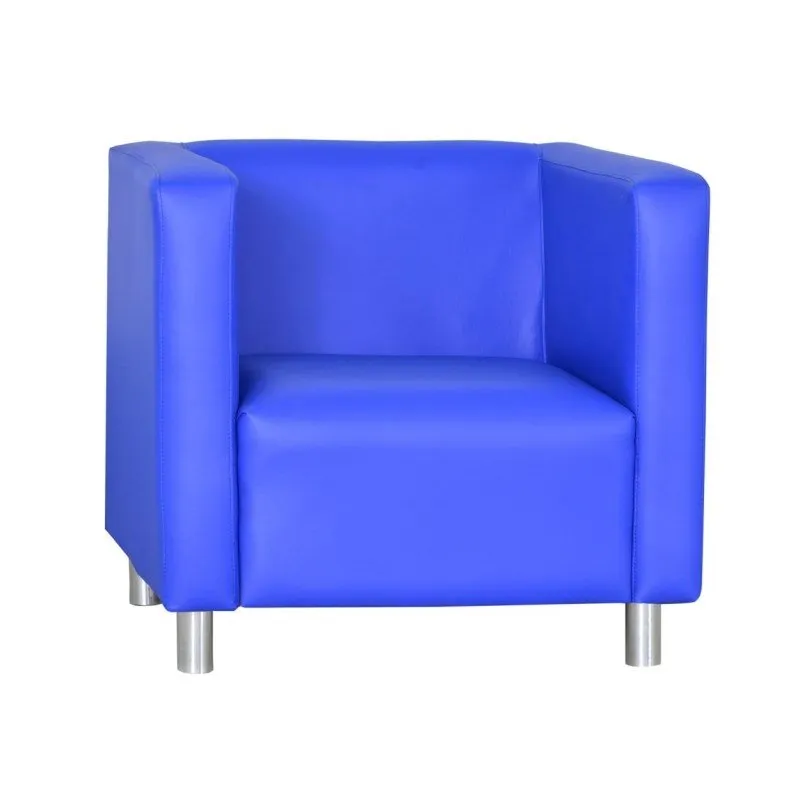 Poltrona Decorativa Dora Pés de Alumínio Azul - Matrix