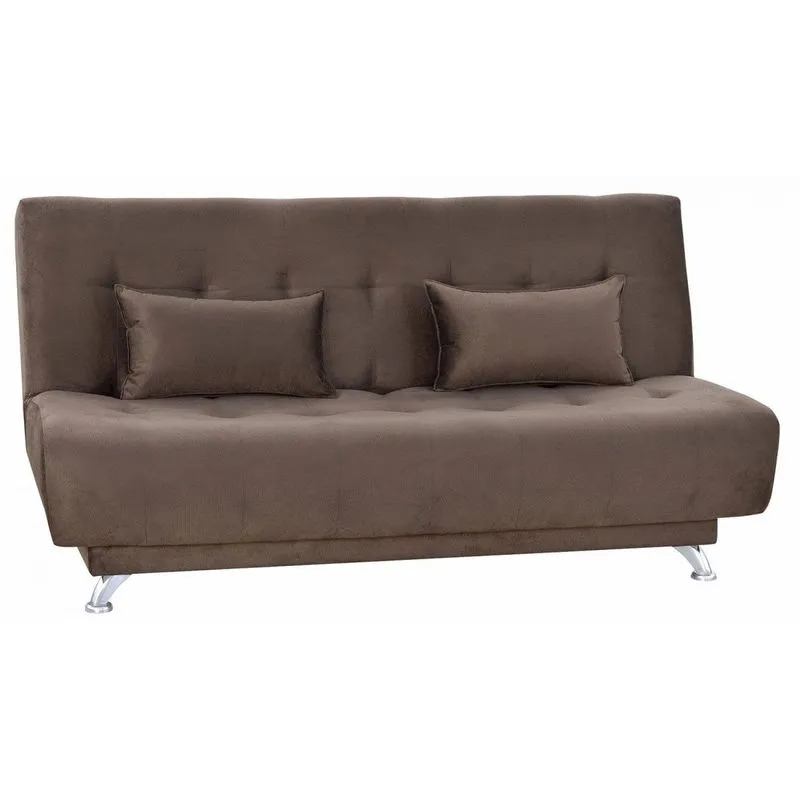 Sofá Cama Reclinável 3 Lugares Stela Matrix Marrom