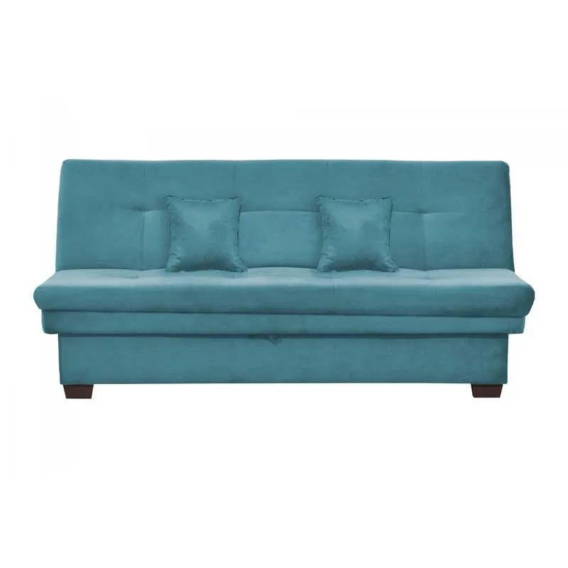 Sofá Cama Reclinável com Baú 3 Lugares Filó Matrix Azul