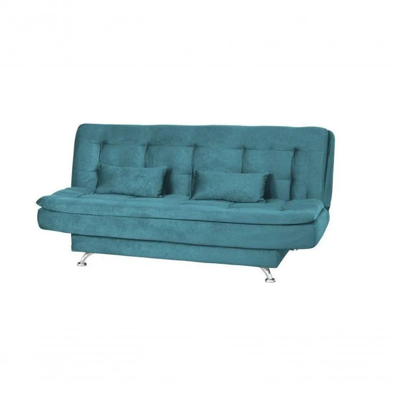 Sofá Cama Casal Reclinável Salomé - Azul Suede Pena