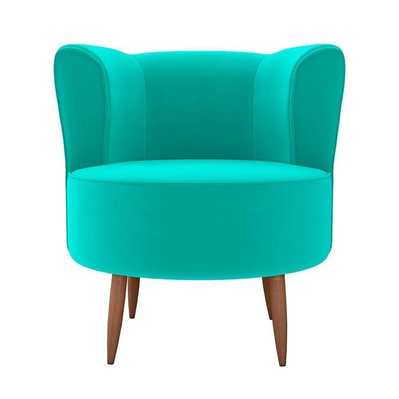Poltrona Modern Savana Madeira Eucalipto Veludo Verde