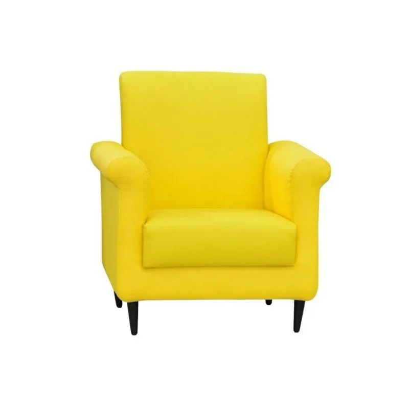 Poltrona Decorativa Betina Pés Madeira Corino Amarelo - Matrix
