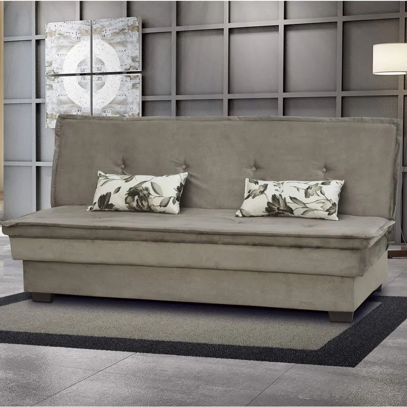 Sofá Cama 3 Lugares Kate Matrix Marrom