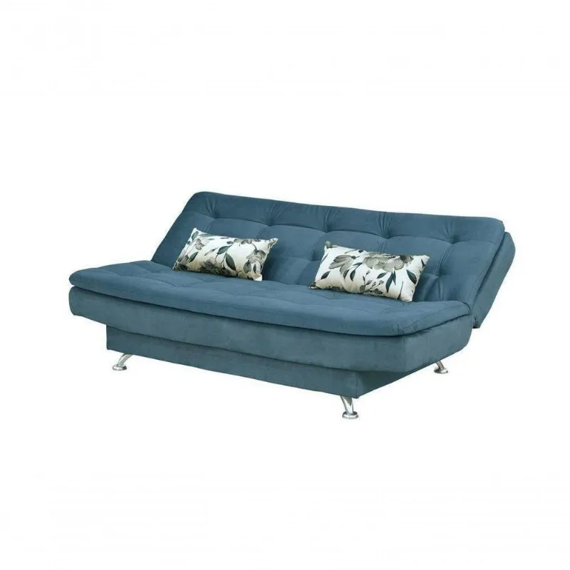 Sofá Cama Casal Reclinável Salomé - Azul / Floral