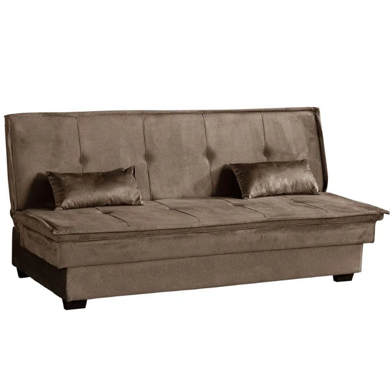 Sofá Cama 3 Lugares Kate 186cm Pena Caramelo