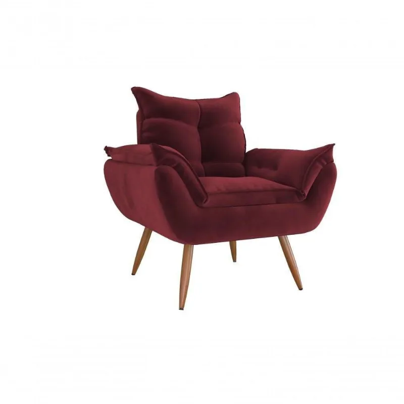Poltrona Decorativa Tóquio 1 Lugar Veludo Vinho Matrix