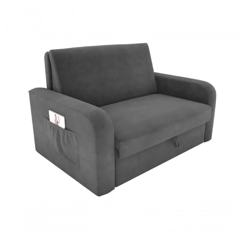 Sofá Cama Daiane 2 Lugares Com Baú Suede Cinza Matrix - Matrix