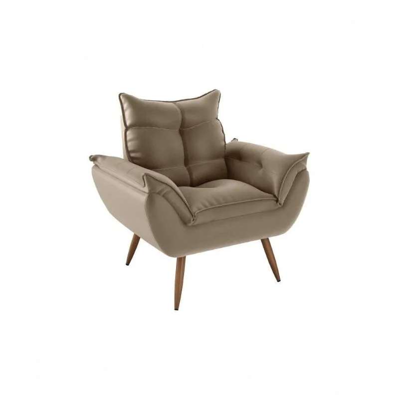 Poltrona Decorativa Tóquio 1 Lugar Veludo Marrom Matrix