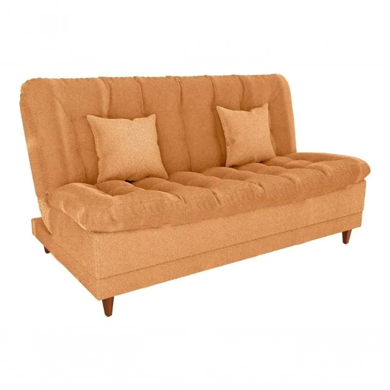 Sofá Cama Duda Boucle Mostarda Sala Premium 3 Lugares - Matrix