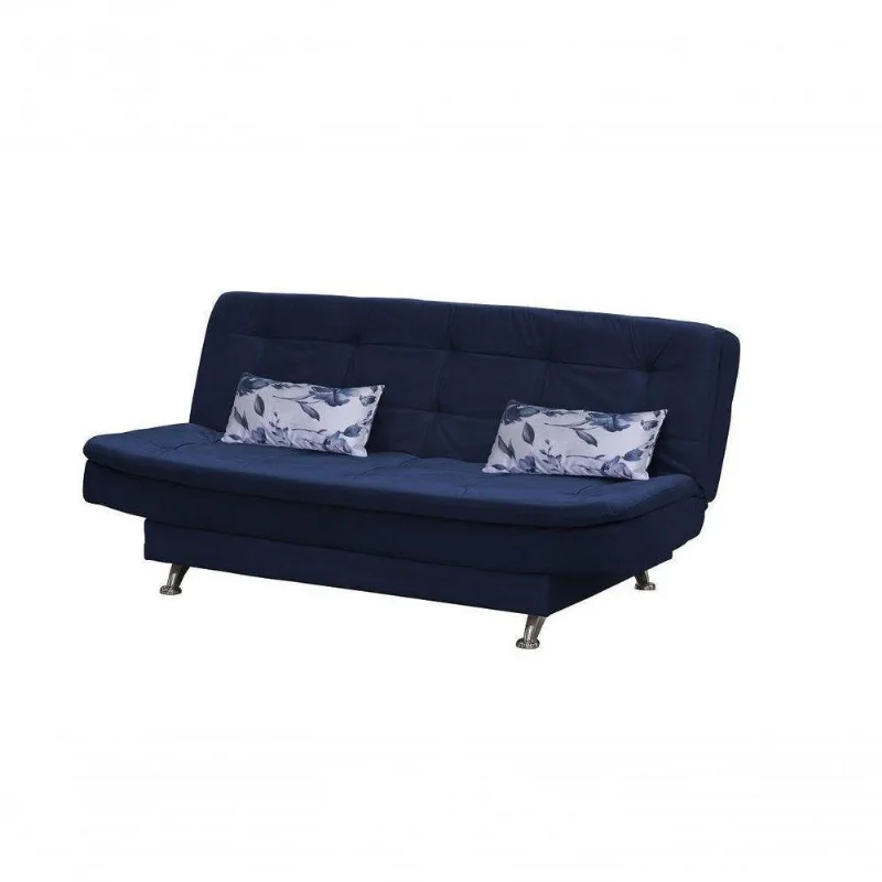 Sofá Cama Casal Reclinável Salomé Azul Light Almofada 422