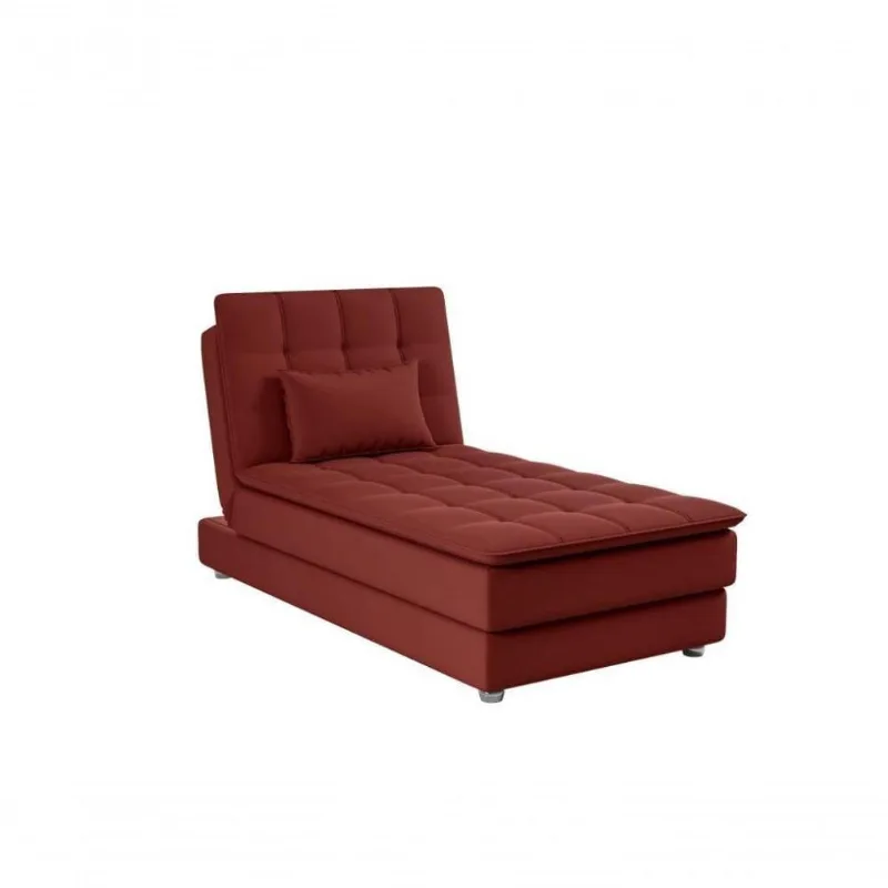 Sofá Cama Chaise 1 Lugar Penelope - Goiaba Light