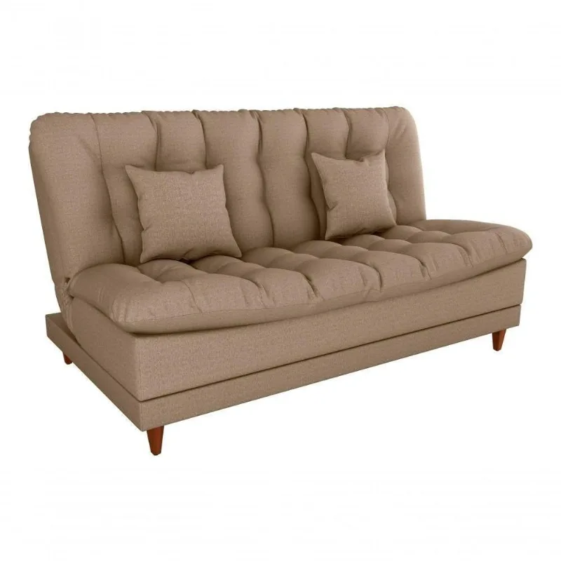 Sofá Cama Duda Linho Linho Areia Sala Premium Linho 3 Lugares - Matrix