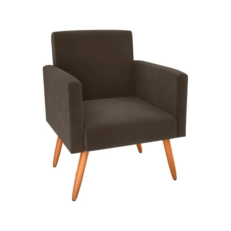 Poltrona Decorativa Matrix Dallas Veludo Cinza Escuro