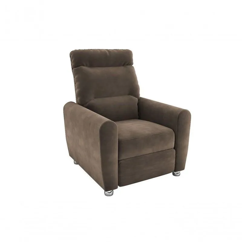 Poltrona Reclinável Mx-44 Pollo Veludo Marrom E-426