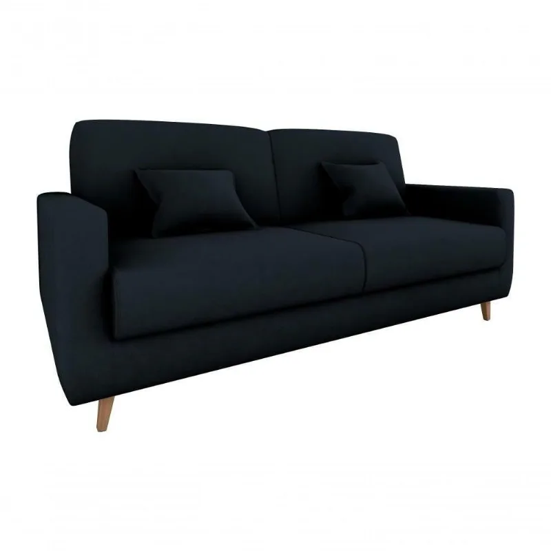Sofá Cama Emília 2 Lugares 190cm Veludo Preto Matrix - Matrix