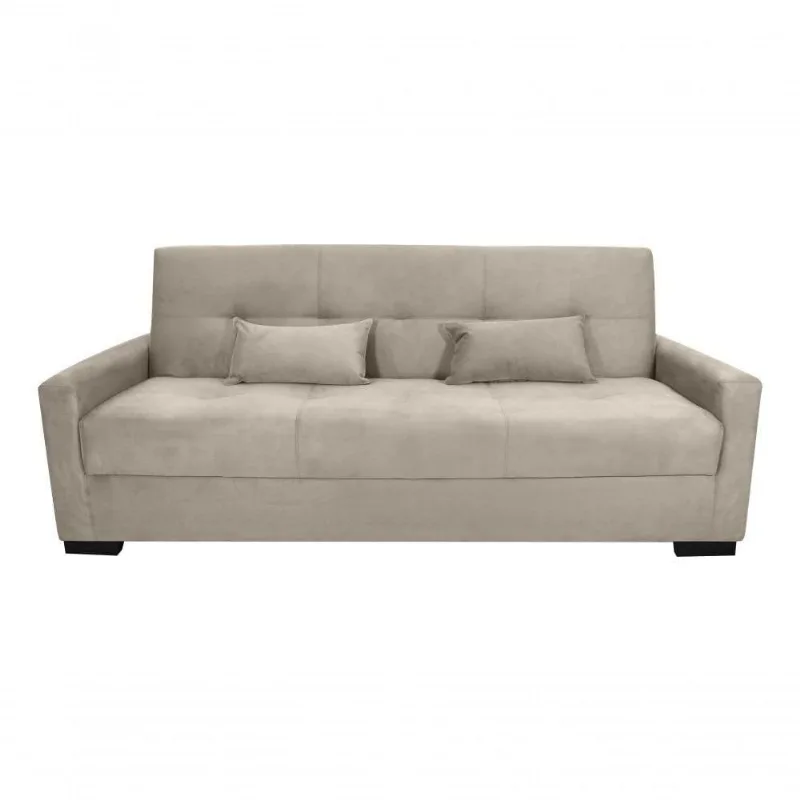 Sofá Cama Lavínia 3 Lugares Suede Bege Matrix - Matrix