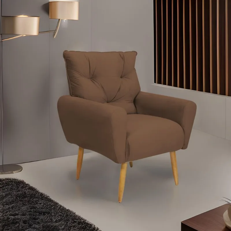 Poltrona Decorativa Para Sala De Estar Quarto E Escritorio Denver Veludo Matrix - Cobre Cobre