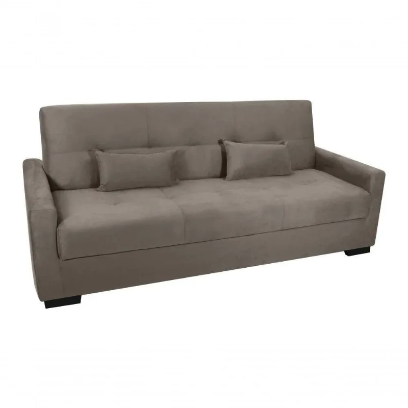 Sofá Cama Lavínia 3 Lugares Veludo Capuccino Matrix - Matrix