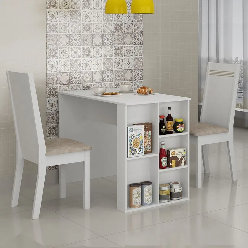 Conjunto Sala de Jantar Mesa 2 Cadeiras Quiara Espresso Móveis