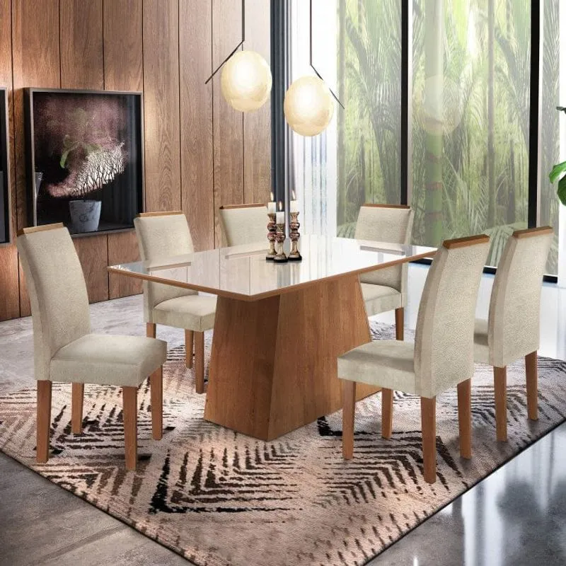 Conjunto Mesa Arezo Chocolate/Jacar