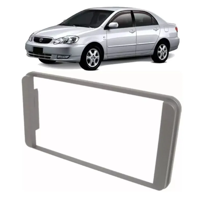 Moldura Painel Dvd 2din Toyota Corolla 03/07 Hilux 05/11 Prado 05/09 Cinza