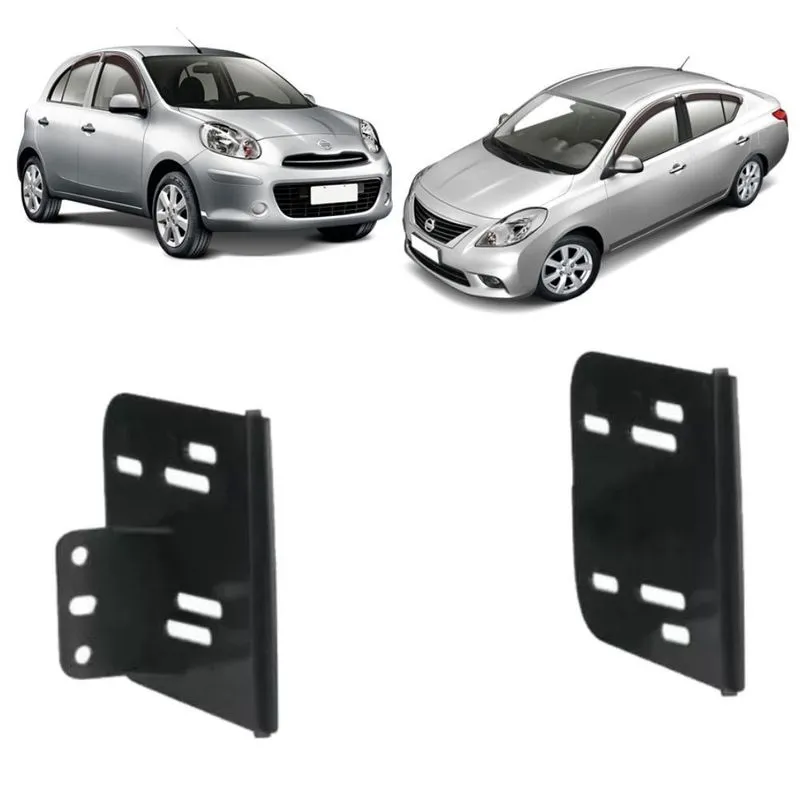 Moldura Dvd 2 Din Suporte Fixação Nissan March E Versa 1ª Versão Preto