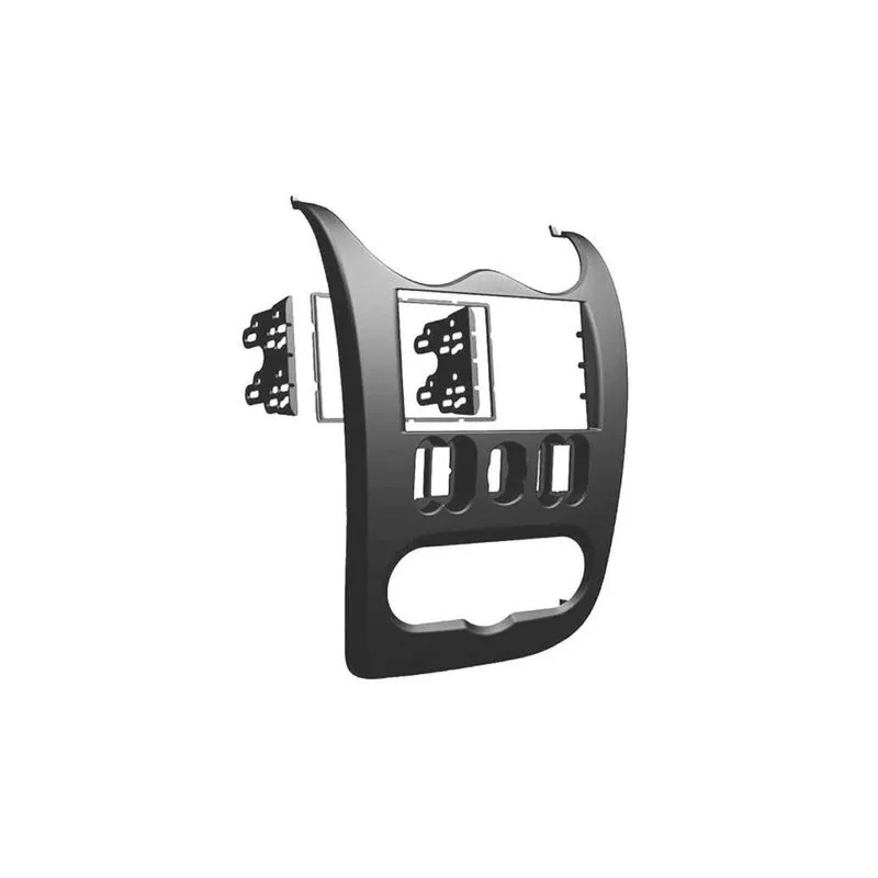 Moldura Painel Dvd Sandero Logan 2008 A 2011 2 Din Cinza