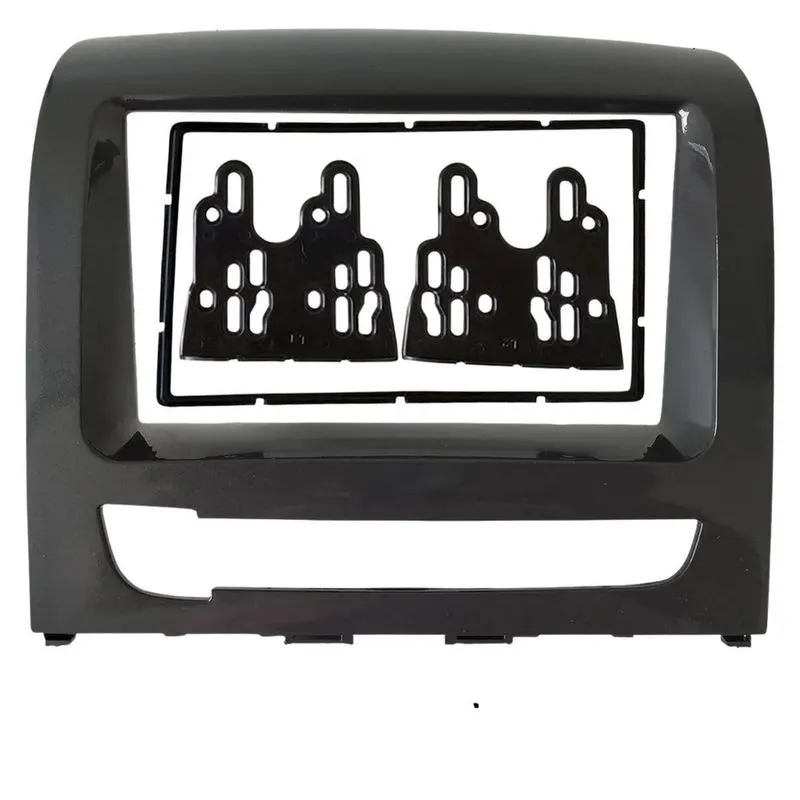 Moldura de Painel 2 Din Fiat Idea 2012 á 2016 Cinza