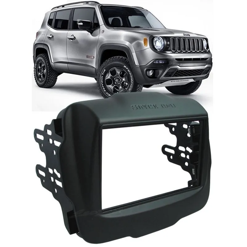 Moldura De Painel 2 Din Jeep Renegade 2015 em diante Para Cd Dvd 2 Dins - Padrão Original