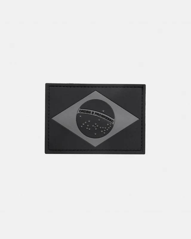 Patch Bandeira do Brasil - Preto e Cinza