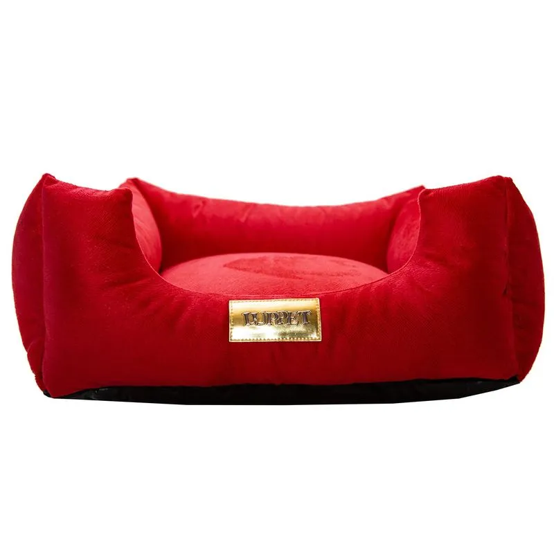 Cama Quadrada para Cachorro ou Gatos Super Luxo Luppet Vermelho GG
