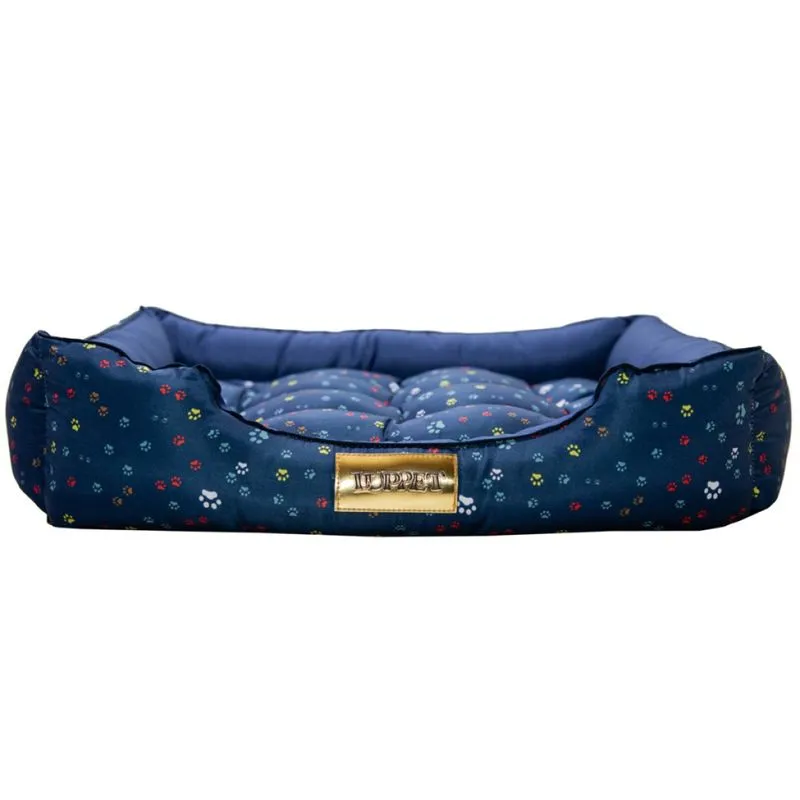 Cama Retangular para Cachorro ou Gato Luppet Azul Patinhas G