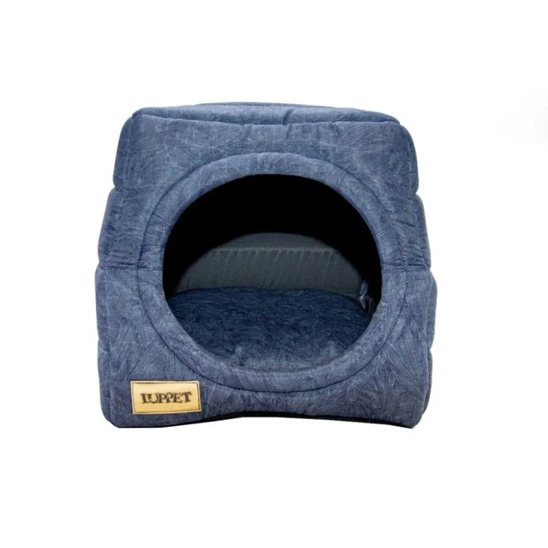 Cama Iglu e Toca Para Cachorro Luppet Petroleo Luxo G