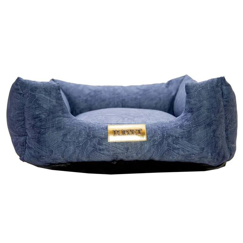 Cama Quadrada para Cachorro ou Gato Luppet Luxo Azul Petróleo GG