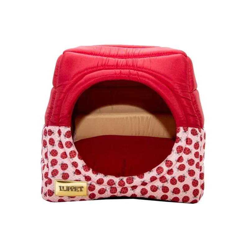 Cama Iglu e Toca Para Cachorro Luppet Luxo Vermelho Joaninha M
