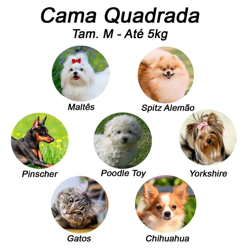 Cama Quadrada para Cachorro ou Gato Luppet Luxo Rosa Losango M